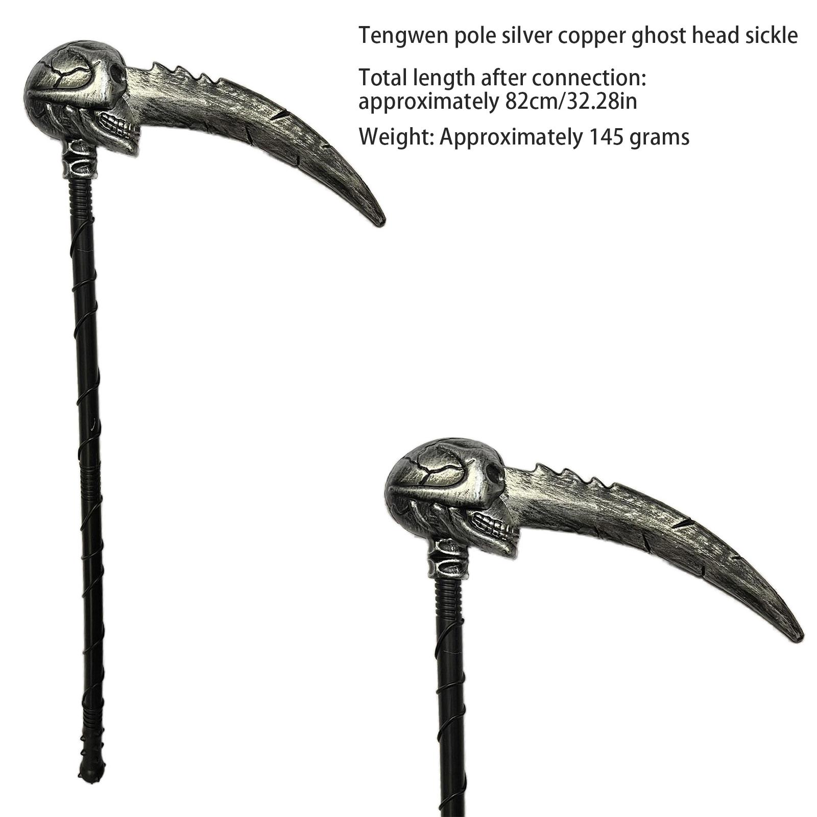 

Halloween Ghostfestival Weapons And Weapons Rattan Death Sickle Toys Props Plastic Party Decoration Three-pronged Scepter One Size серебряный