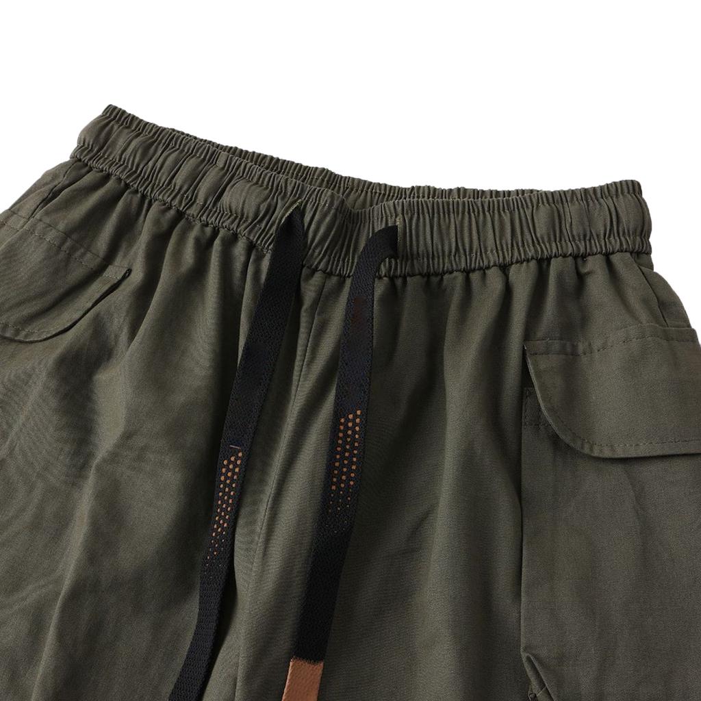 Men Casual Cargo Shorts Multi Pocket Summer Athletic Elastic Waist Five Pocket Work Shorts for Outdoor Activities