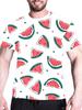 Watermelon Print Short-sleeve T-shirt, Casual and Stylish for Everyday Wear.