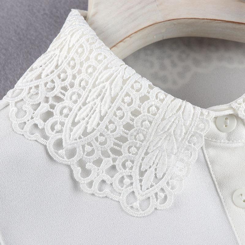 Fashion Shirt Fake Collar Women'S Anti-Wrinkle Chiffon Embroidery Versatile Fake Collar Shirt Fake Collar Multi-Functional Decorative Collar