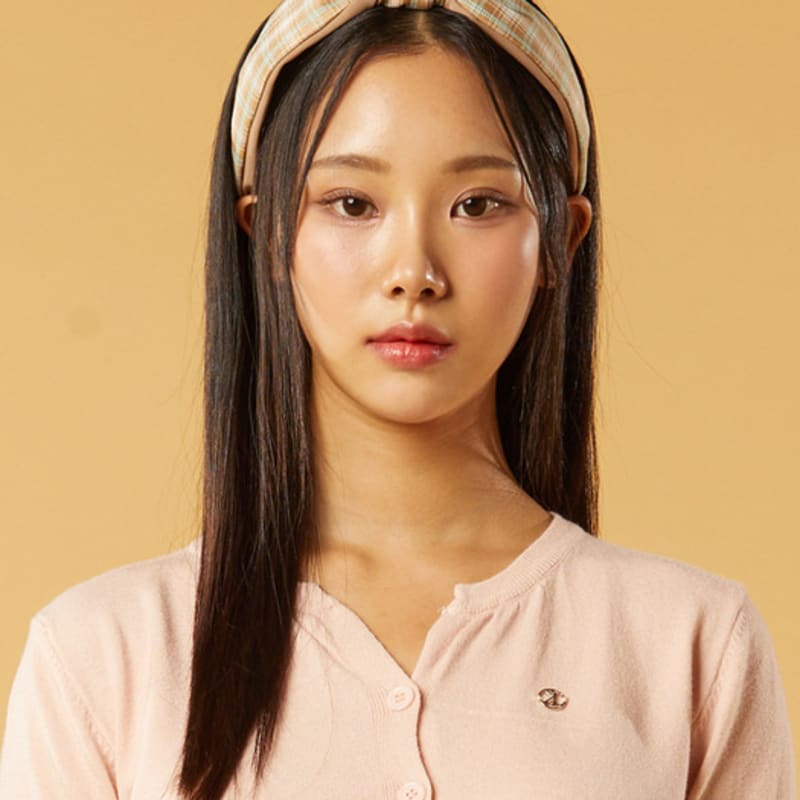 KOLEAT Bandana Preppy Check Hairband Headband [BEIGE]