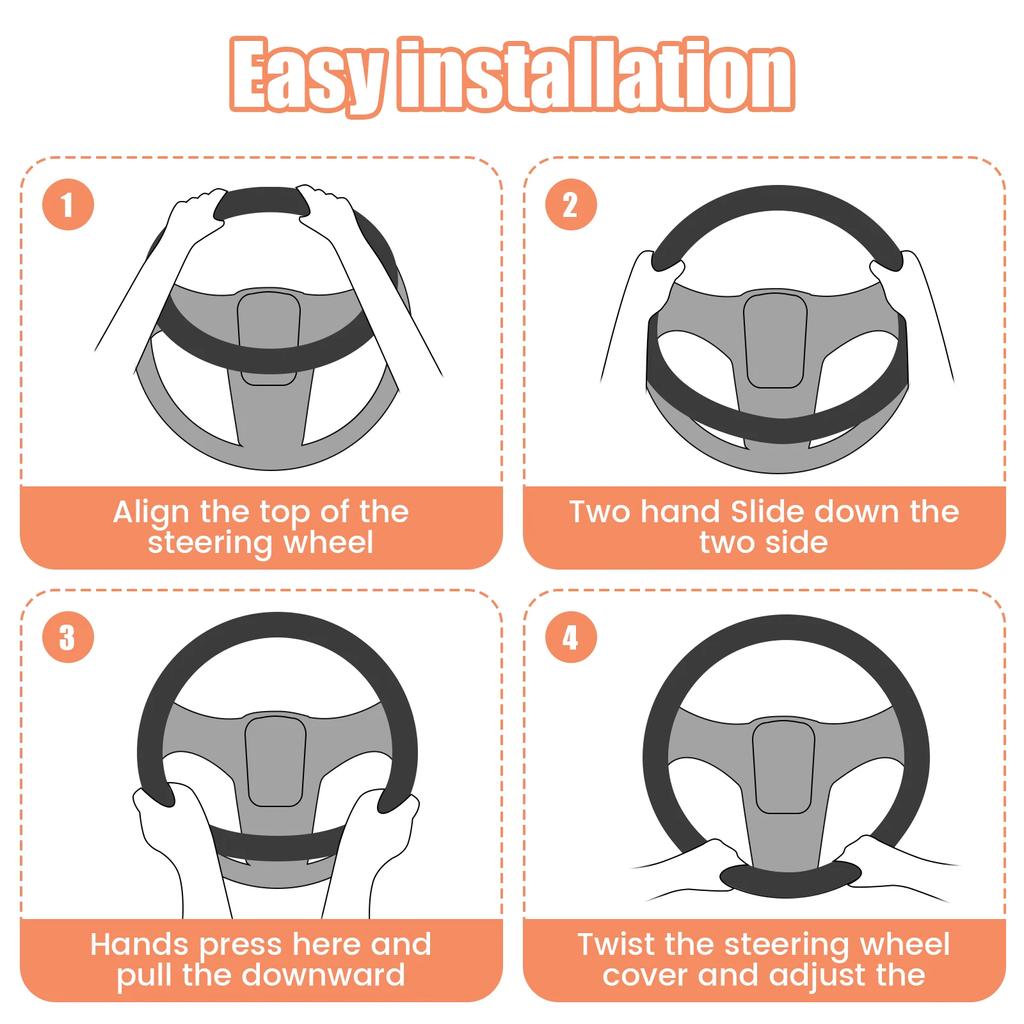 Steering Wheel Cover Plush Steering Wheel Protector Soft Warm Car Steering Wheel Covers Fashion Pure Color Steering Wheel