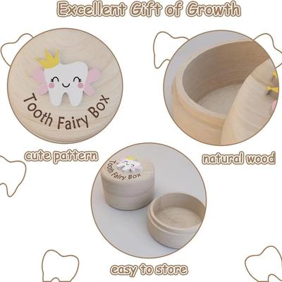 Wooden Milk Teeth Organizer Durable Collecting Teeth High Quality Baby Tooth Box Save Gifts Tooth Box