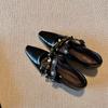 Retro style rivets beaded square head inner height increase Mary Jane shoes shallow mouth word with temperament single shoes