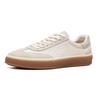 Men's Old Money Style Low-Top Breathable Cowhide Spliced Linen White Skate & Running Shoes