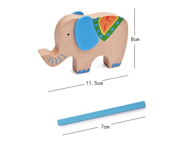 Cute Elephant Camel Balance Puzzle Toys Colorful Wooden Stacking Game Parent-child Interaction Funny Toys Gift for Kids