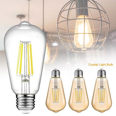 E27 ST64 LED Light Bulb ST64 Candle Bulb Light Hot Crystal Light Bulb  Home Decoration