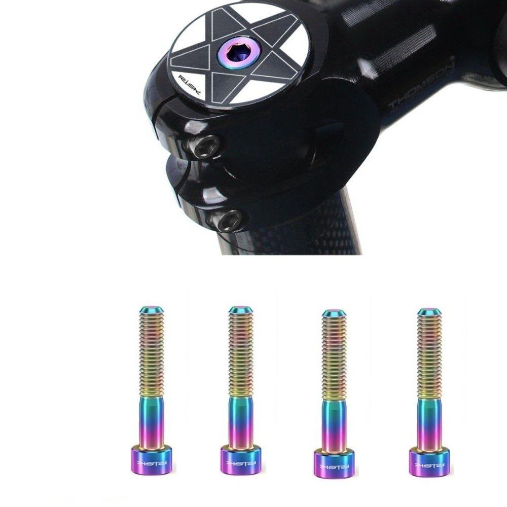 4PCS Titanium Alloy Bike Stem Bolts Bike Headset Top Cap Screws  for MTB ,Road Bike Stem Fixing
