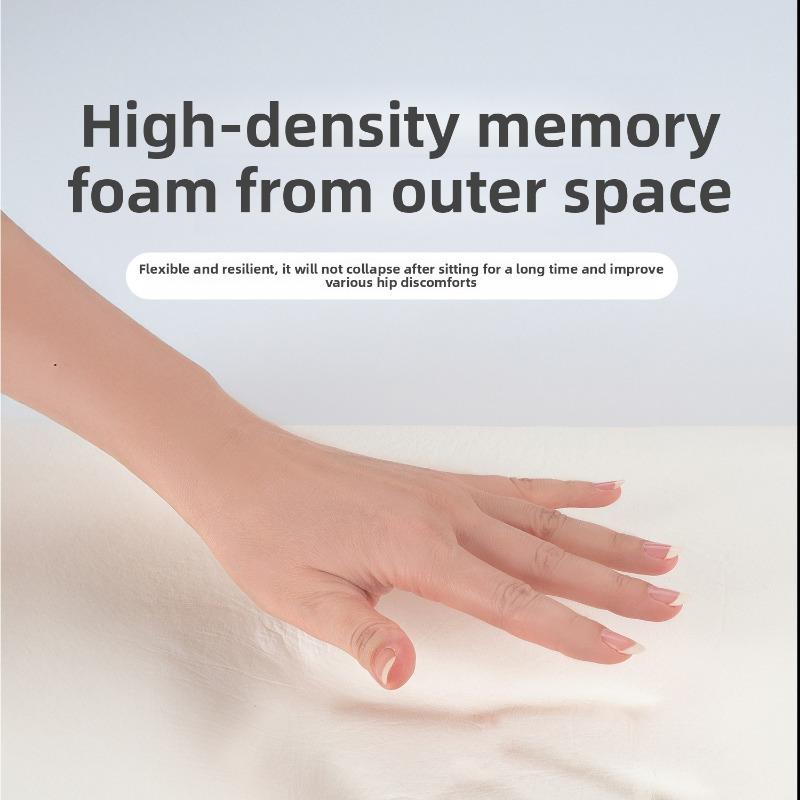 1pcs Memory Foam Seat Cushion Pressure Relief Non Collapse Pad with Hollow Center for Office Chair Back Support Summer Use