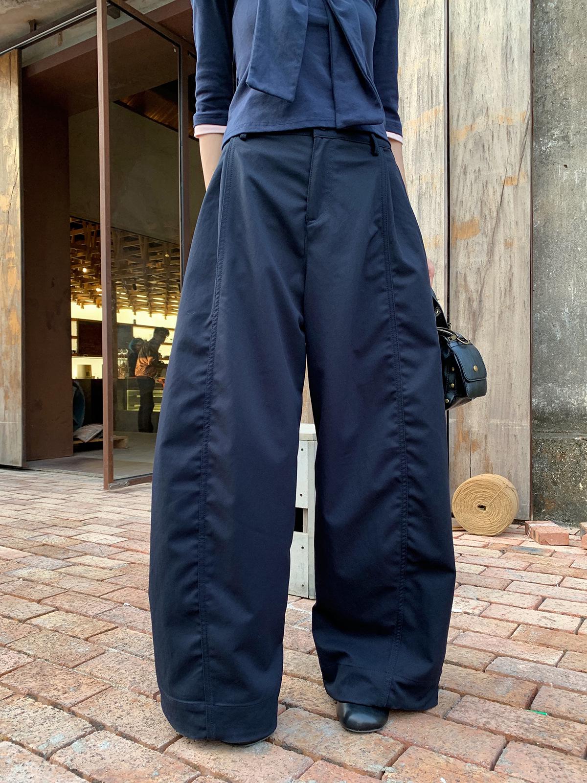 

Women s American Lazy Style Loose Wide-Leg Pleated Patchwork Pants 2026 Extra Large