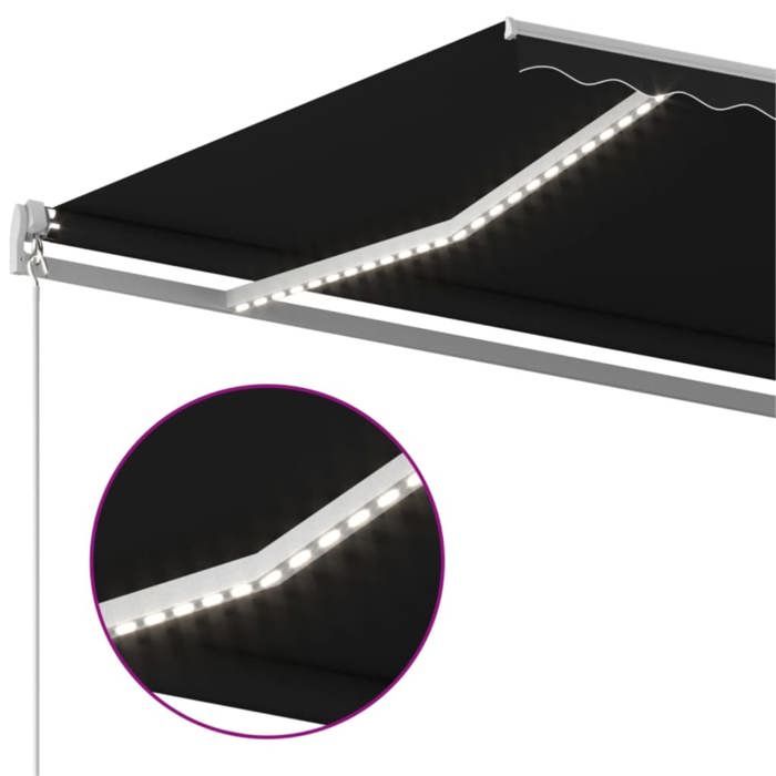 Maison Exclusive - Auvent manuel rétractable avec LED 400x350 cm Anthracite