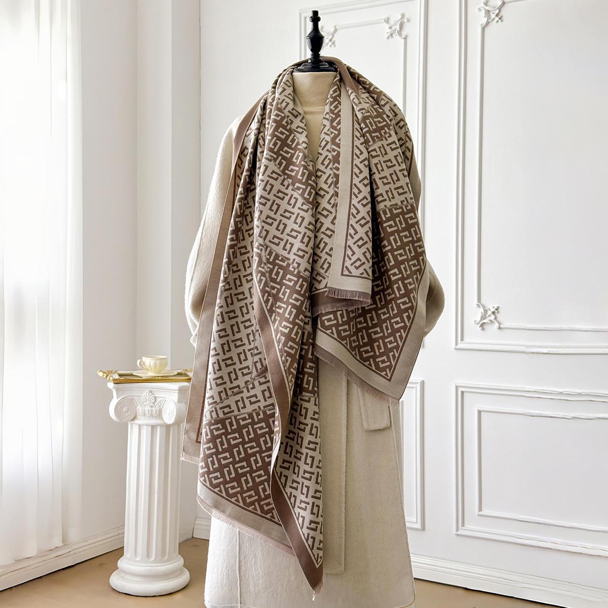 New Women S Luxury Winter Imitation Cashmere Pashmina Blanket Shawl New Design Thick And Warm