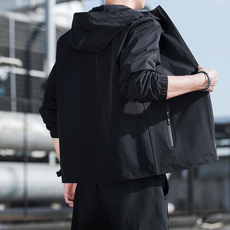 Hooded Jacket for Men In Autumn Slim Hooded Coat Korean Style Trendy Top Men's Wear