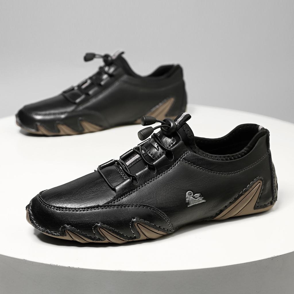 Octopus Large Size Men's Shoes Genuine Leather Men's Trendy Shoes Men's Lazy Shoes Low Top Casual Shoes