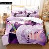 3D Print Kochou Shinobu Anime Demon Slayer Bedding Set Cute Quilt Cover Bed Cover With Pillowcase Twin Single Queen King Size