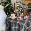 Weihnachts-Couchtischdecke Garngefärbtes Karomuster Feiertag Hochzeit Deko Tischdecke Amerikanische Runde Tischdecke Für Party Tischdeko