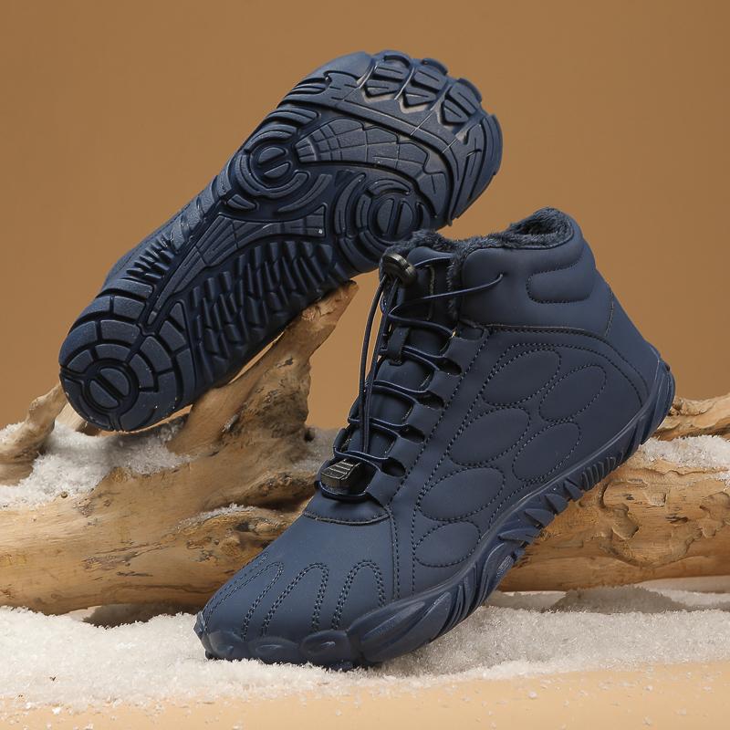 Fashion Men's Ankle Boots 2024 New Winter Outdoor Warm Snow Boots Anti Slip Couple Boots Five Finger Outdoor Cotton Shoes High Top Snow