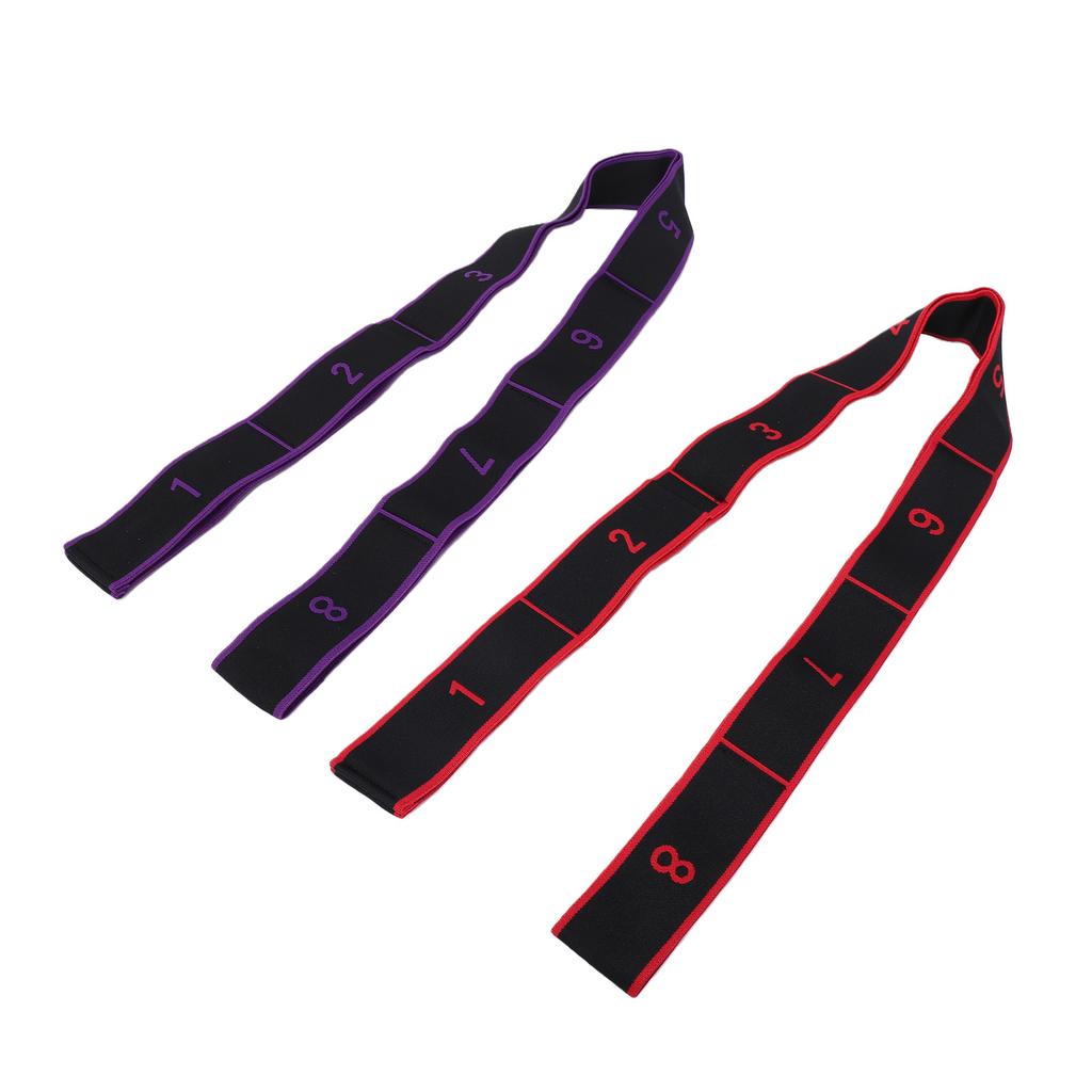 2PCS Number Stretch Resistance Band 8 Section Elastic Fitness Resistance Band for Stretching and Yoga
