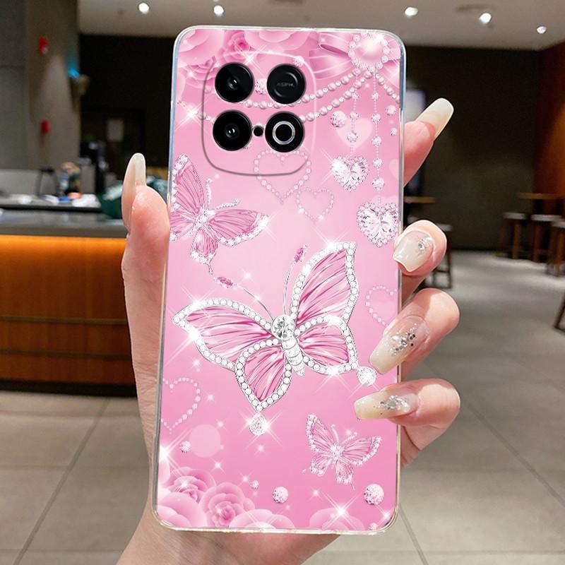 Luxury Butterfly Flower Case For Vivo iQOO Neo 10 / Neo10 ( Snapdragon 8s Gen 4 Version ) Clear TPU Silicone Cover Fundas Coque