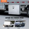 Underbody Truck Box, 24"×17"×18" Pickup Storage Box, Heavy Duty Aluminum Diamond Plate Tool Box with Lock and Keys, Waterproof Trailer Storage Box