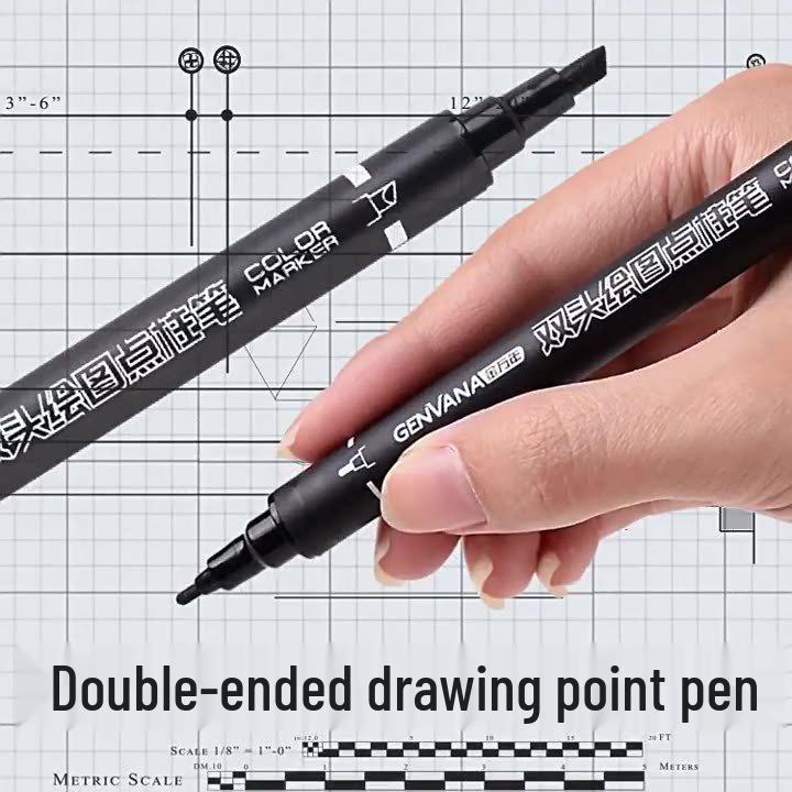 Jin Wannian Dual-Tip Black Drawing Marker for Architectural Design