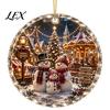 Holiday Keepsake for Family Christmas Landscape Scene Acrylic Ornament Tree Decor, Decorative Gift Friends Hanging Party And Seasonal Home Decorations