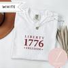 Embroidered Liberty 1776 Freedom Comfort Colors® T-Shirt, Minimalistic Patriotic 1776 Shirt, 4th of July Apparel