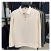 Men's Long Sleeve Polo Shirts Tees & Tops with Fleece Warm Winter Bottom Wear Casual Business T-shirts Hot Sale Autumn Clothing