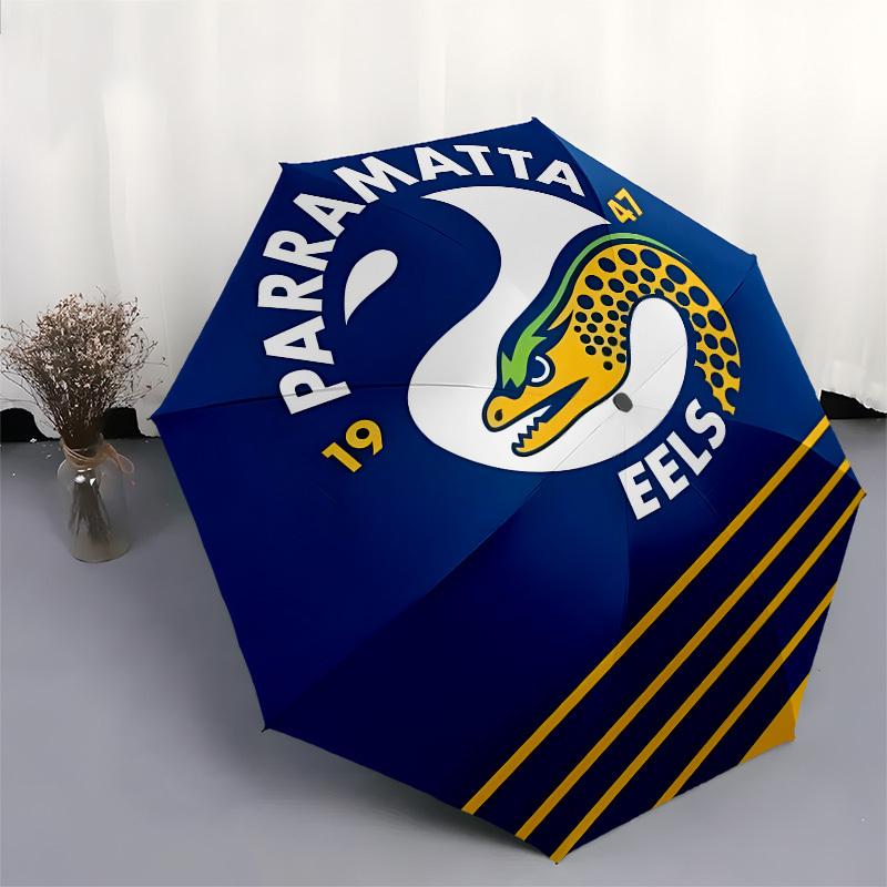 Parramatta Eels, Rugby League Apertura e Chiusura Automatica, Struttura a 8 Costole Ombrello Portatile, Adatto per Uomini e Donne in Tutte le Stagioni P