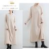 MaadeaNoeTe Long Sleeve Dress with and Round Elegant and Relaxed and Retro Perfect for Going Everyday and and Women's Pockets, A-Line, Neck.