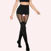 Schwarz Gestreifte Goth Fischernet Strumpfhose Damen Sexy Ausgeschnittene Fischernet Strümpfe