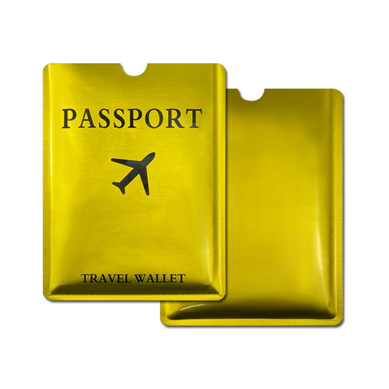 Cross-Border Anti-Theft RFID Blocking Passport Holder - Magnetic Protection, Gold/Silver/Black Map Design