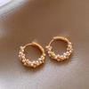 2025 New Arrival Best Selling Accessible Luxury Fancy Pearl Circle Ear Clip Earrings Female Elegant Ear Studs Niche Style Unique Earrings