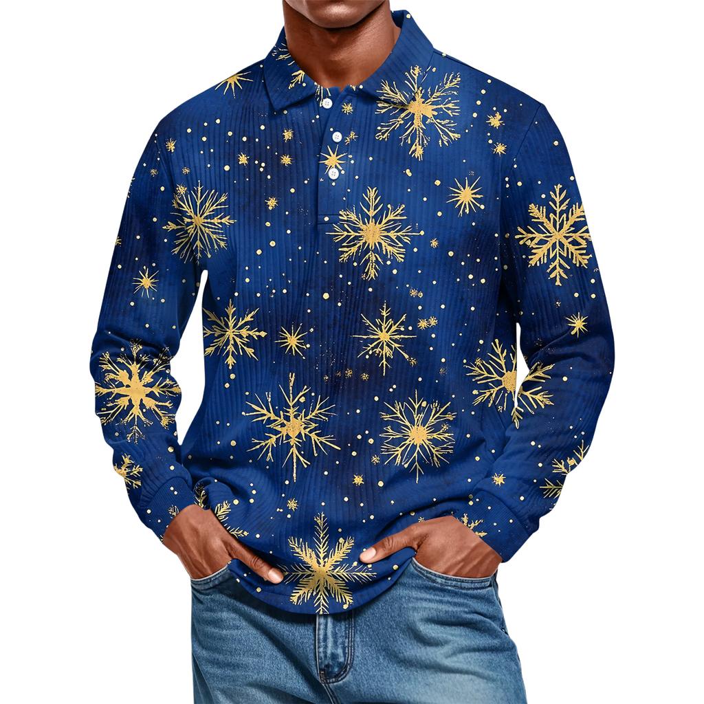 Men's Casual Style Solid Color Loose  Shirt Long-sleeved Top