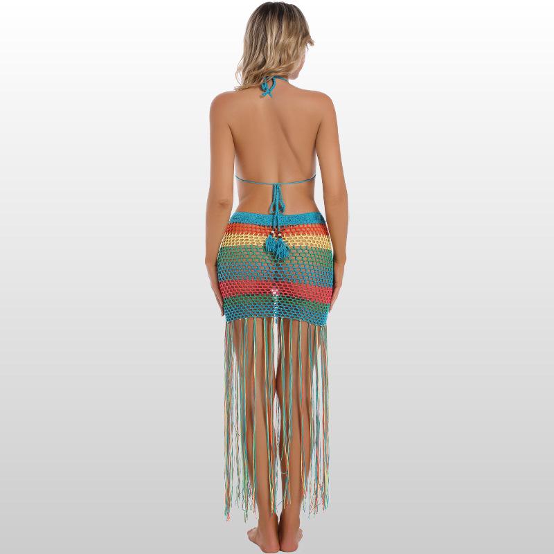 Handmade Crochet Long Dress Bikini Set Swimsuit