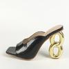 Fashion NEW Designer Strange Fretwork Heels Modern Slippers Sandals Women Sexy Square Toe Dress Party Shoes Summer Mules Slides Pumps