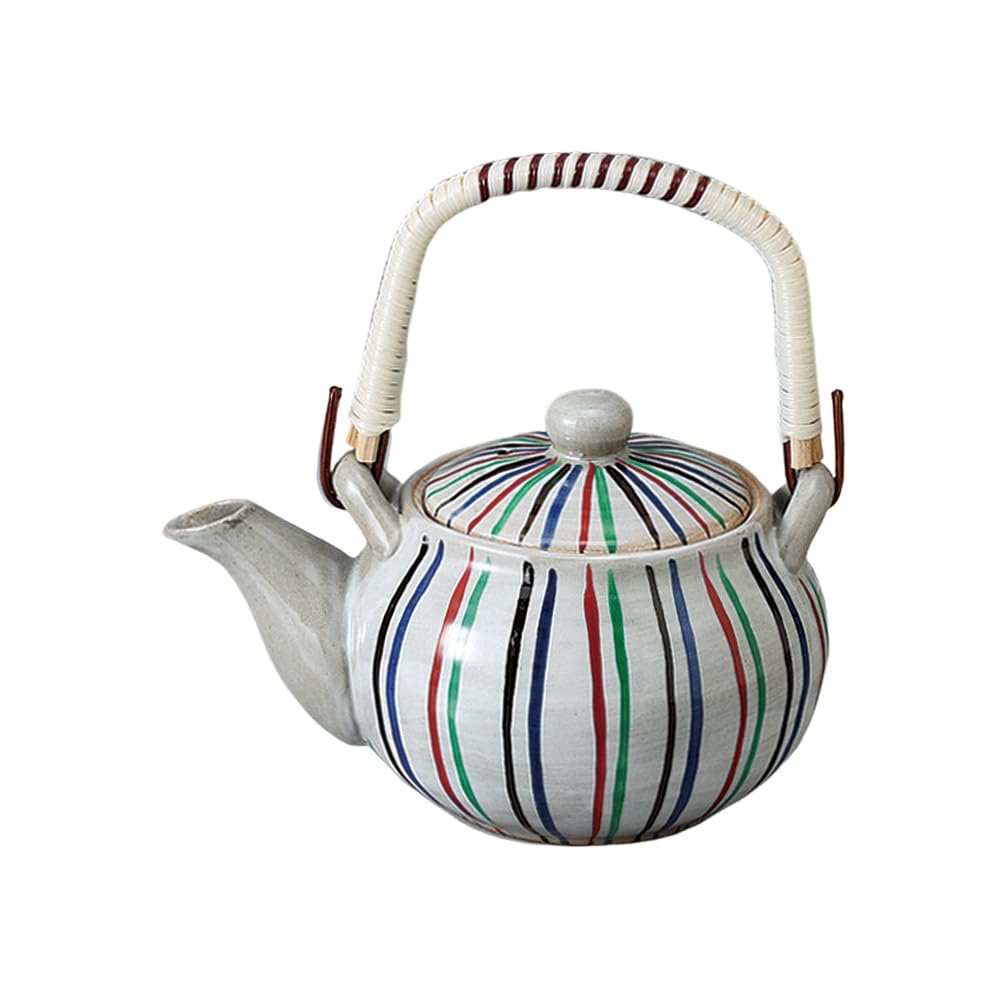 Earthenware X 9 Color Tokusa Pattern Mino Made In Stylish Ale-net Teapot, Teapot, 10.1 Cm, 360cc, 1.8, Ceramic, Ware, Japan,