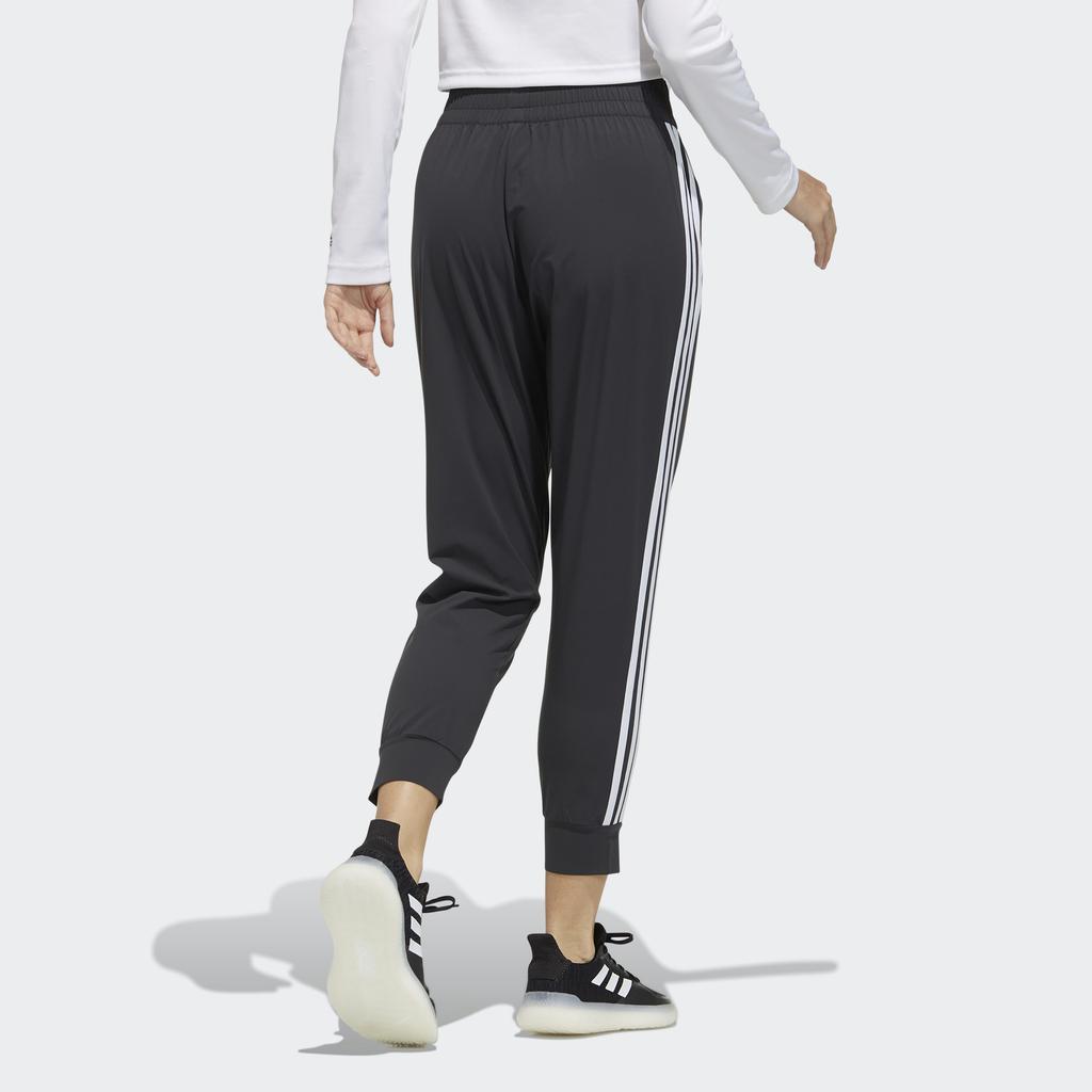 Adidas Casual Side Stripe Tapered Knit Pants Women Bottoms Black GP0642
