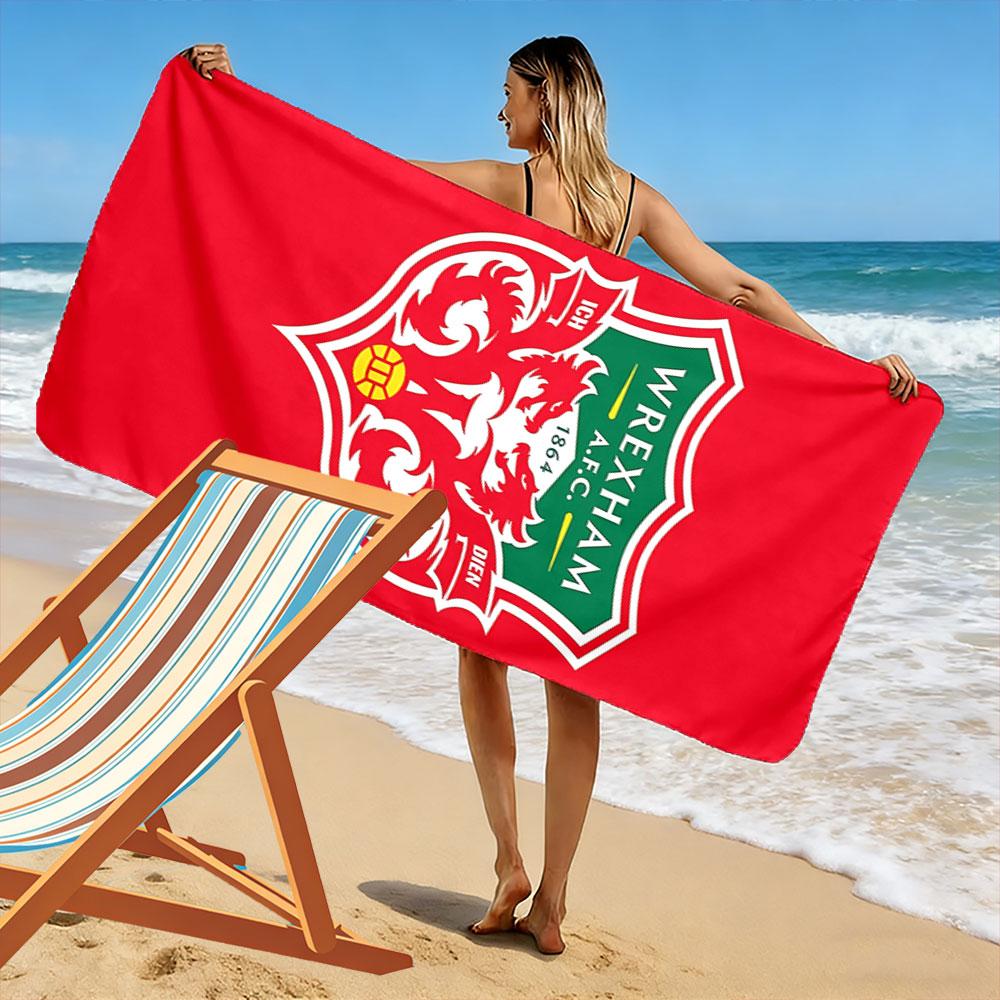 Wrexham AFC Red Crest Towel Beach Towel Quick-drying for Travel Outdoor Sports Jogging Beach and Swimming