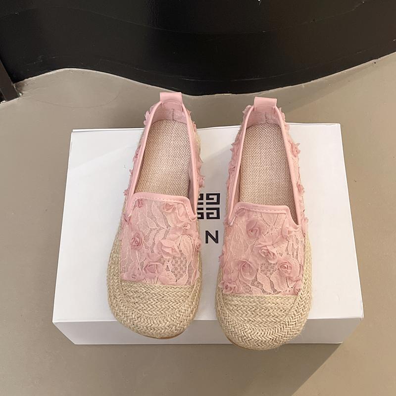 

Женские повседневные туфли с плоским круглым носком, летний новый стиль, сетчатая ткань, слипоны, туфли-бобы, удобные тапочки из синтетической кожи для дома 35 розовый