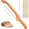Wooden Bread Knife Saw Sandwich Slicer Method Stick Face Toast Saw Anti Bending Wooden Bread Cutter,Sourdough Bread Slicer