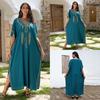 Embroidered Loose Women's Long Dress, Beach Dress, Sun Protection Cover Shirt