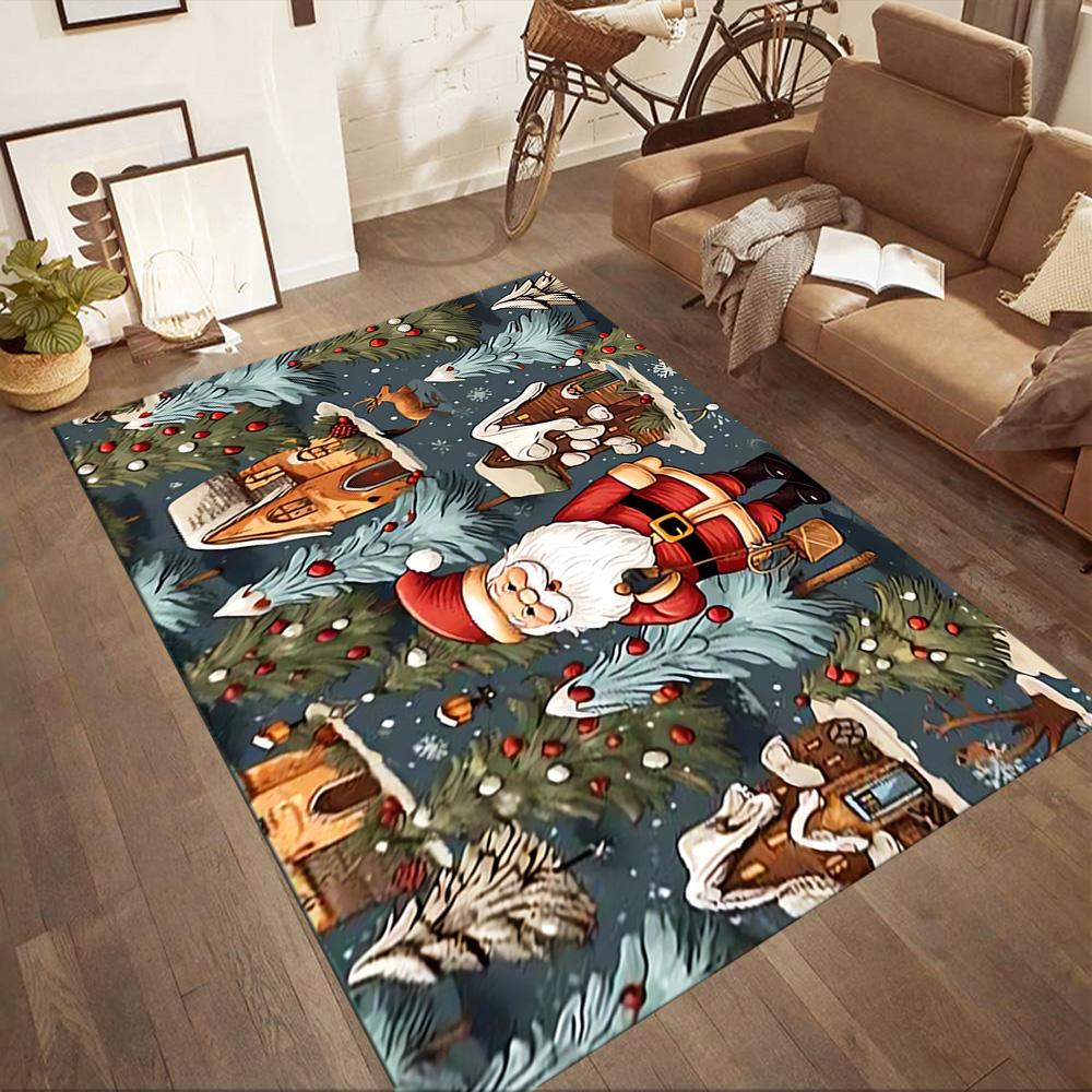 Christmas Santa Claus Gifts Floor Mats for Living Room, Bedroom and Room Decoration Are Suitable for Gifts.