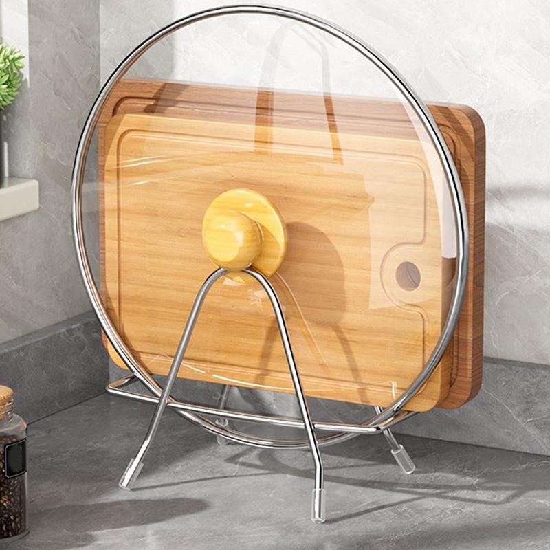 1Pieces Chopping Board Holder Stainless Steel Pan Lid Rack Cutting Board Stand Holder Kitchenware Organizer Outdoor Tableware
