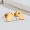 Funny Stainless Steel Gingerbread Man Earring Cartoon Ghost Ear Jewelry Girls Delicate Mermaid Fairy Earrings Gifts Accessories