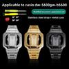 For Casio DW5600 GW-B5600 3229 small square series Modification Stainless Steel Metal Case watchband Rubber Strap men Bracelet