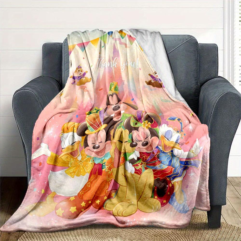 1pc, Happy Mickey & Minnie Blanket Soft Throw for Room Decor, Perfect Gift for Family and Friend, Living Room, Travel, Camping