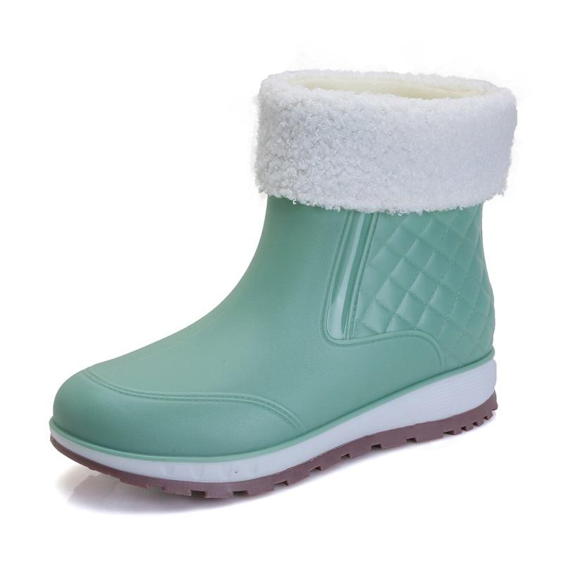 Through Season Short Rain Shoes Women's Kitchen Non-slip Catering Work Wear-resistant Rubber Shoes Women's Waterproof Fashion Outside Rain Boots