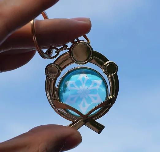 Genshin Impact Court Of Fontaine Vision Furina Weapon Chinese Game Periphery Glass Model Keychain Car Pendants Collectible Toy