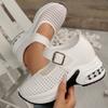 Fashion Plus Size 43 Women's Closed Toe Wedge Sandals Summer New Breathable Hollow Casual Air Cushion Platform Shoes Sandalias De Mujer